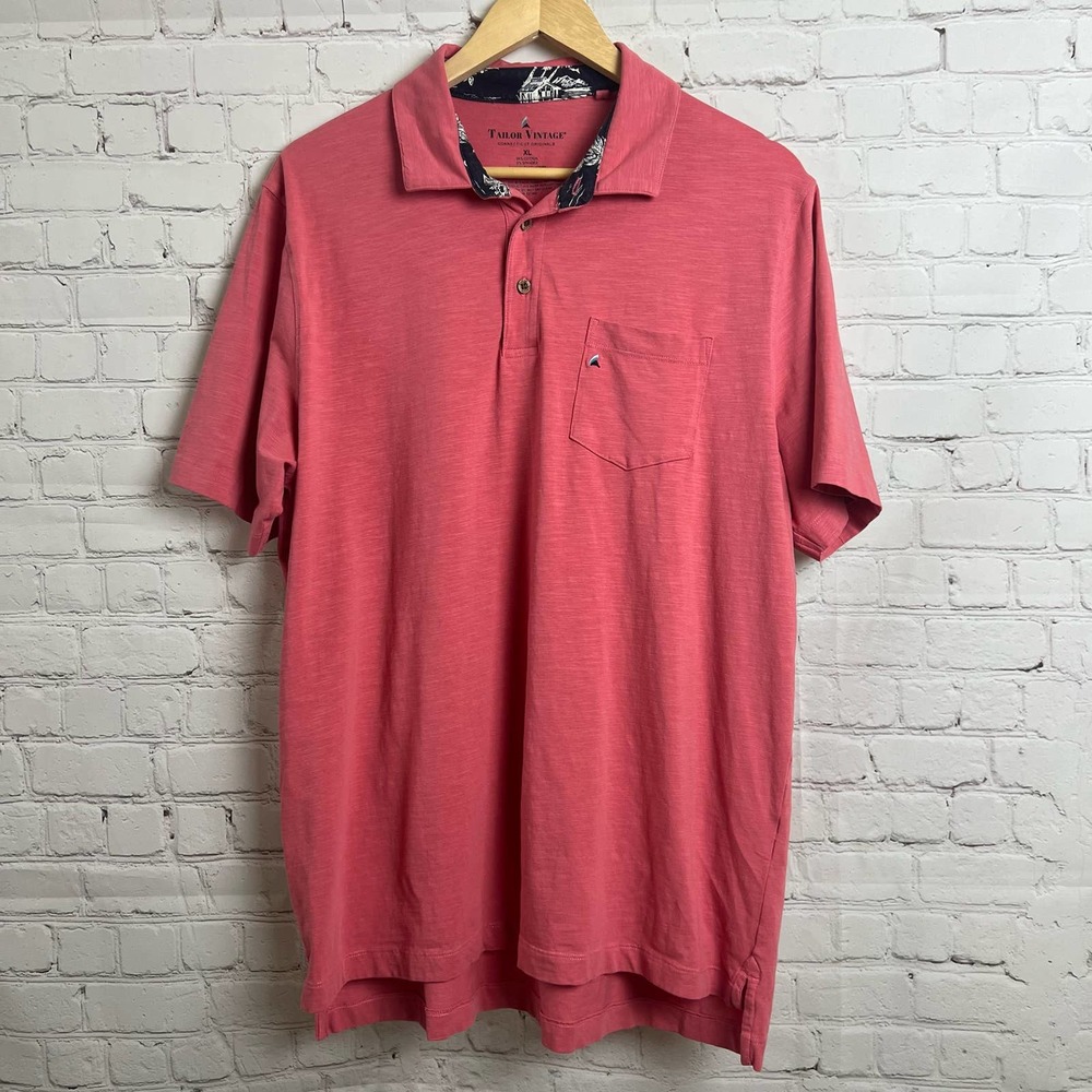 Tailor Vintage Men’s XL Dusty Rose Airotec Golf Polo Shirt Performance Stretch